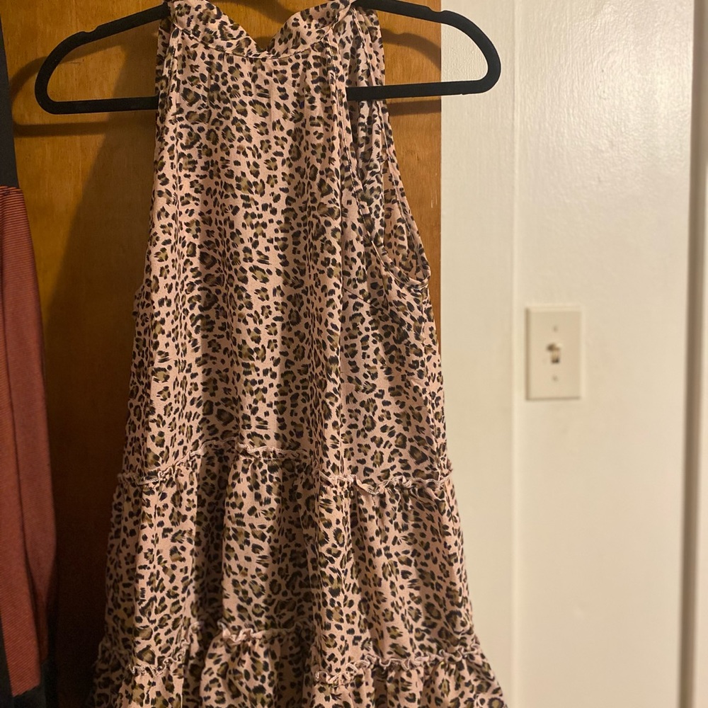 Womens leopard halter style blouse